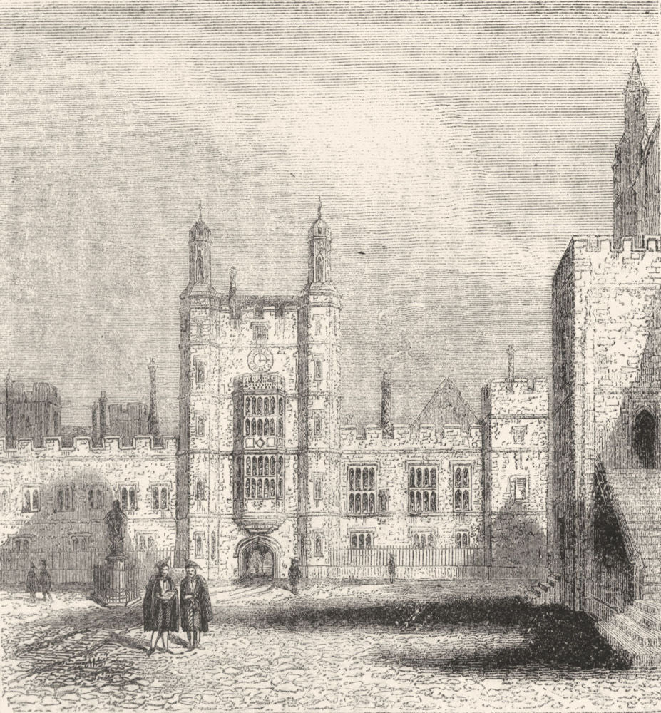 BERKS. Eton College 1845 old antique vintage print picture